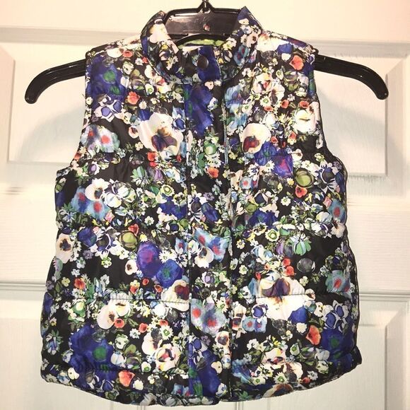 (5/$25) Dreampop by Cynthia Rowley Floral puffer vest - Picture 1 of 4
